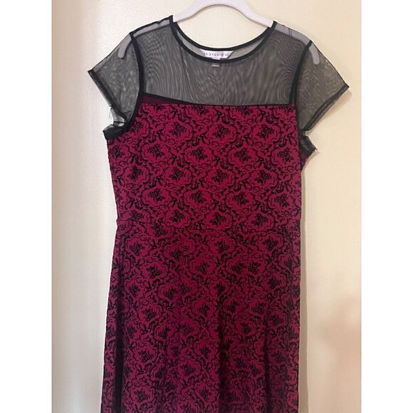 Retro Red & Black Lace Dress whimsigoth witchy vampire goth dark romance - Picture 3 of 12